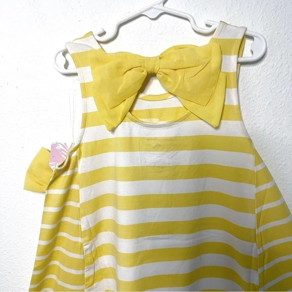 TOMMY BAHAMA Girls 3D sequins pineapple striped Dress With Hair Clip size M
